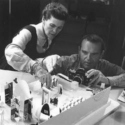 Ray and Charles working on a conceptual model for Mathematica exhibition