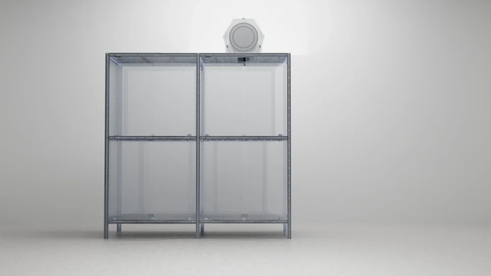4 bays with Filtercase — Add a module either side.