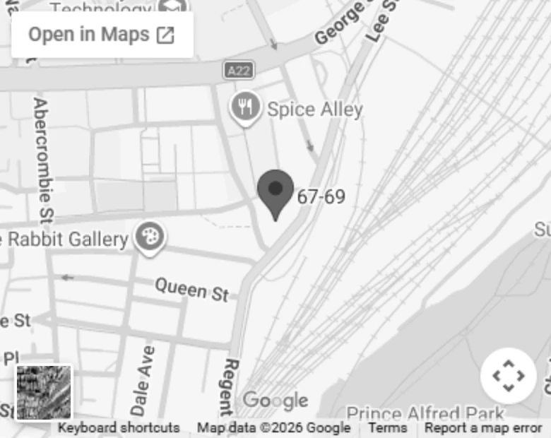 Map showing STANDARD PRINT CO. at 67-69 Regent Street, Chippendale, near Central Station. Open Google Maps for directions.