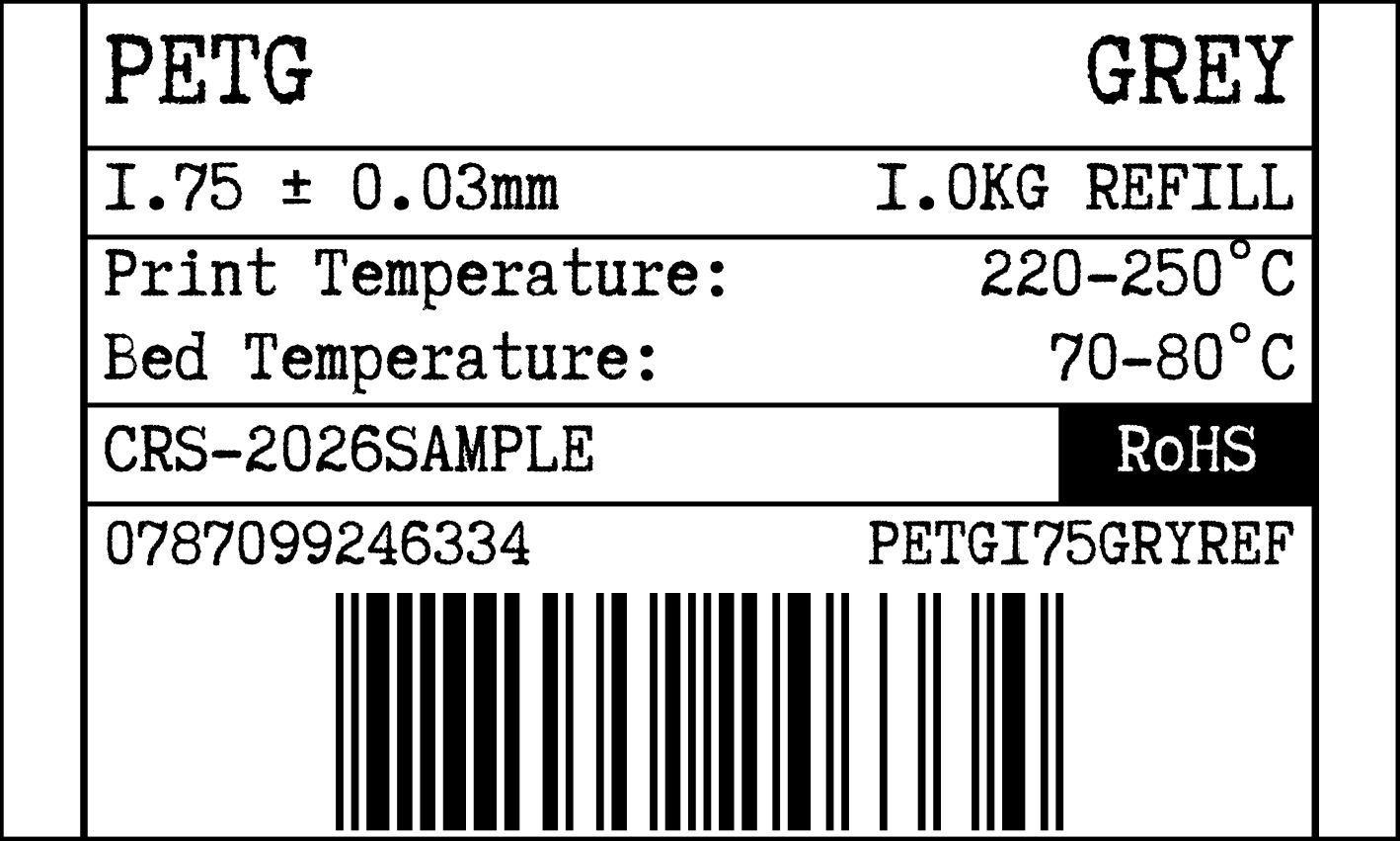 Filament label